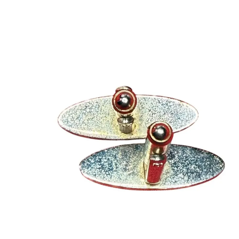 Brushed Gold Plated Brass Battleship Tie Tack and Cuff Links Set